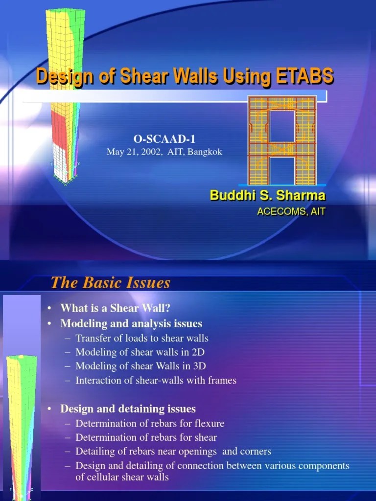 Design Of Shear Walls Using ETABS PDF | PDF | Truss | Beam (Structure)