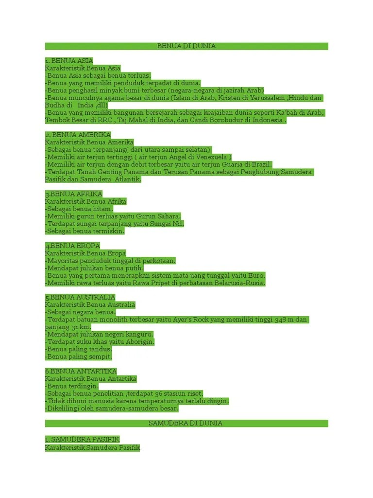 Benua Di Dunia | PDF