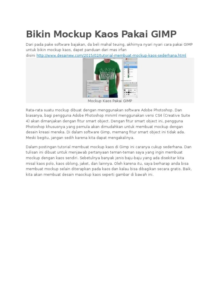 Bikin Mockup Kaos Pakai GIMP | PDF