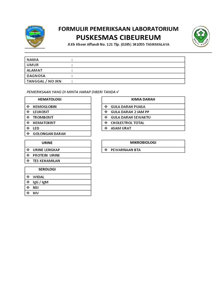 Surat rasmi permohonan klinik panel hairstyle 817. Contoh Formulir Pemeriksaan Laboratorium - Guru Galeri