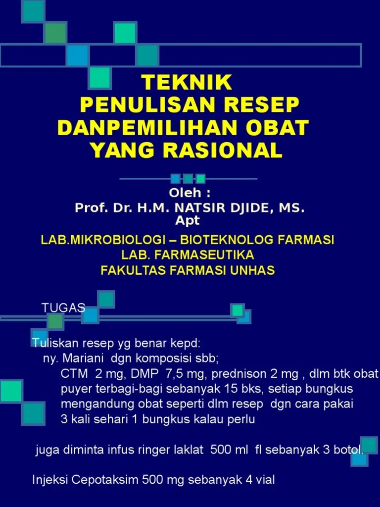 Cara penulisan resep