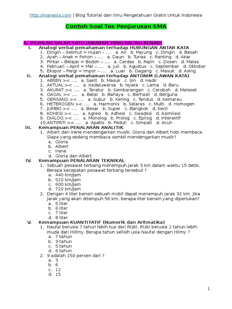 Contoh Soal Psikotes Sma Jurusan Ipa Dan Jawabannya 22112020 Contoh Soal 12.