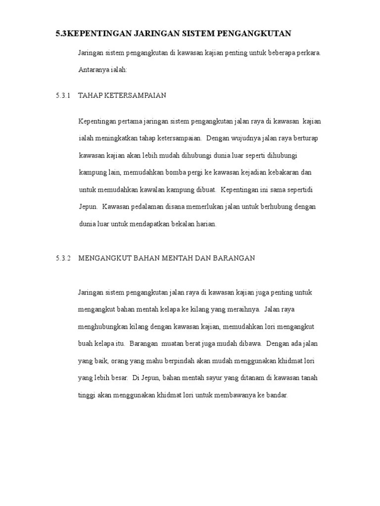 Pengangkutan terhadap pembangunan negara malaysia dengan kanada. Hasil Kepentingan Jaringan Sistem Pengangkutan Pdf