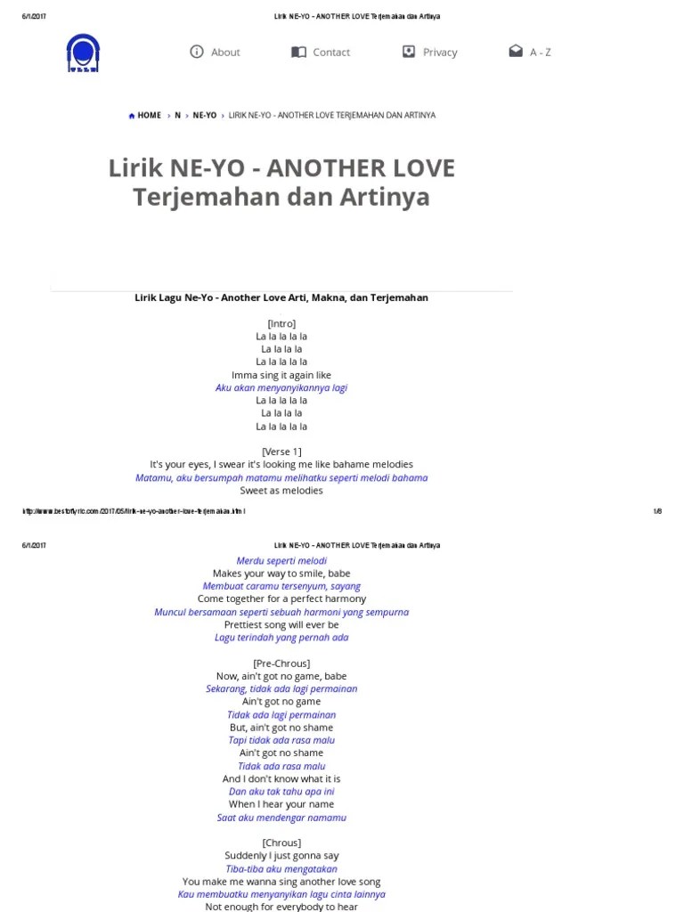 17.11.2021 · download lagu padi full album (rar) padi band yang terkenal di indonesia. Lirik Ne Yo Another Love Terjemahan Dan Artinya Pdf
