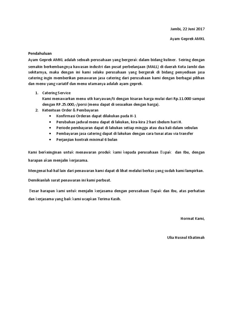 Cara membuat kop surat profesional dengan 100 contoh canva. Proposal Penawaran