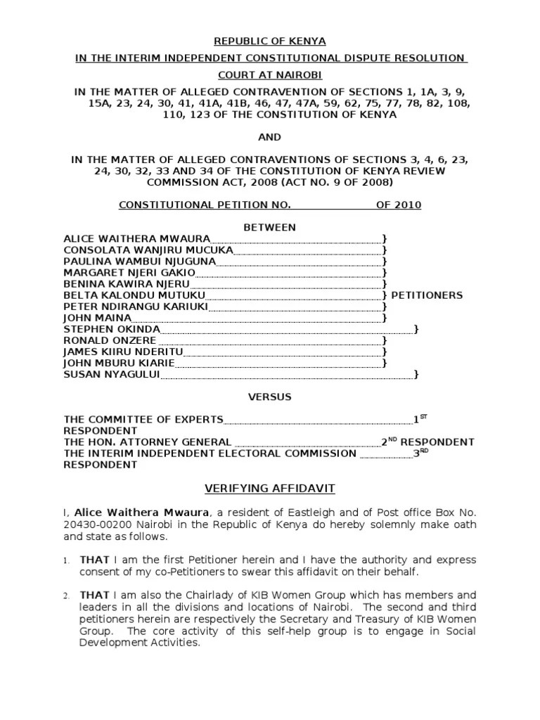 Verifying Affidavit | PDF | Constitution | Constitutional Law