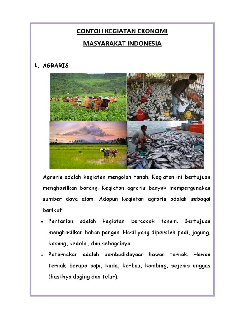 Contoh Kliping Kegiatan Ekonomi Masyarakat Indonesia Berbagai Contoh Materi Cute766