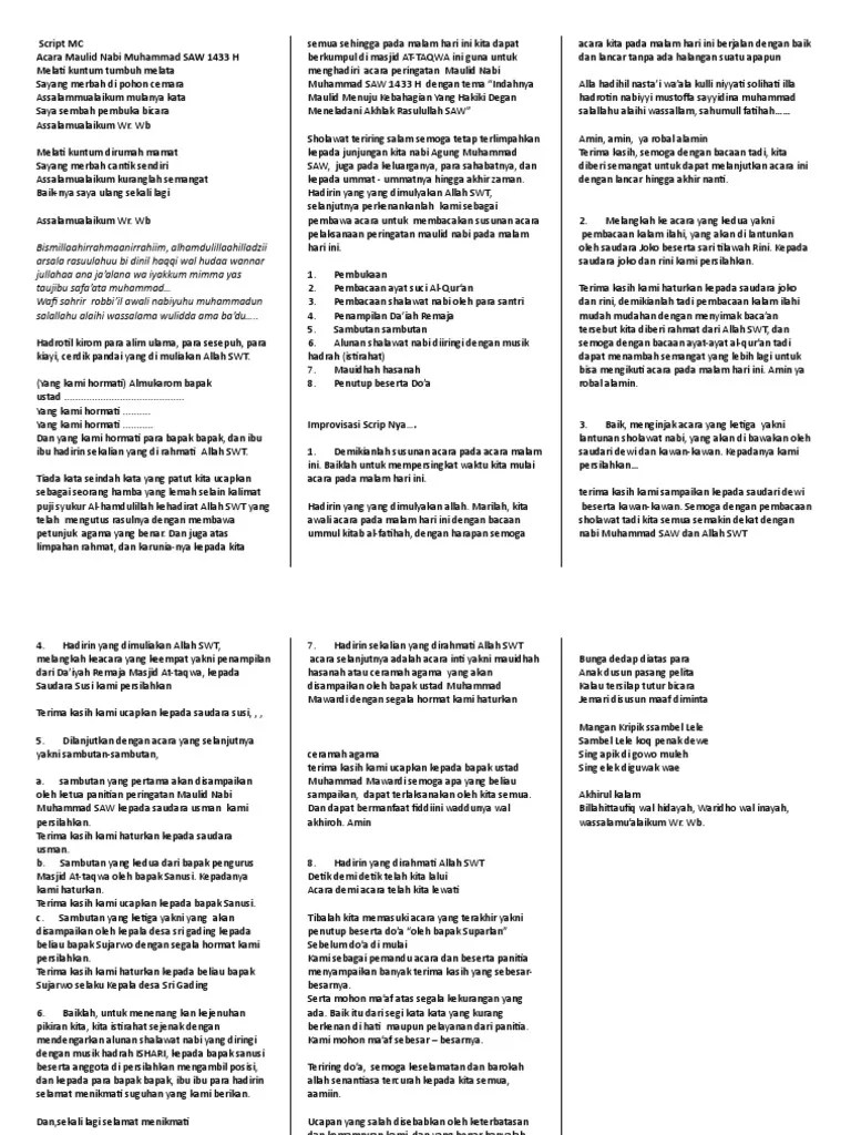 Teks Mc Acara Maulid Nabi Pdf 