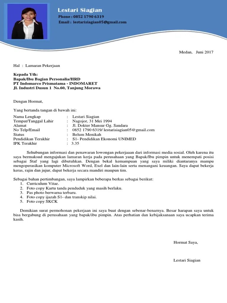 Contoh surat lamaran terbaru untuk tahun 2020 . Contoh Surat Lamaran Kerja Di Alfamidi 2020 Berbagai Contoh