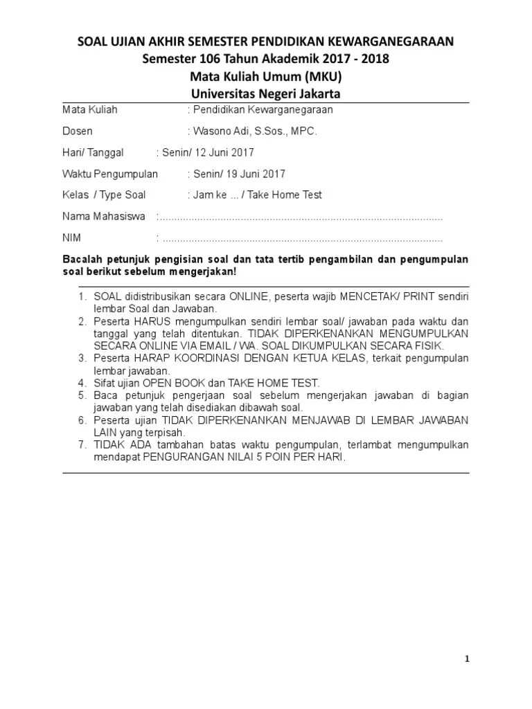 Farhan is the smartest student in his class room iv 1. Soal Uas Kwn Th17