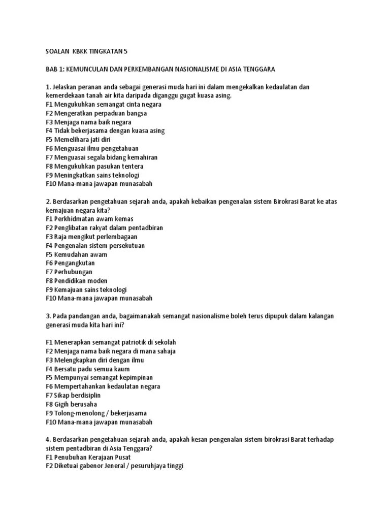 Masyarakat arab jahiliah yang hidup secara nomad dikenali sebagai kaum. Contoh Soalan Dan Jawapan Kbat Sejarah Tingkatan 5 Miss Pedantic