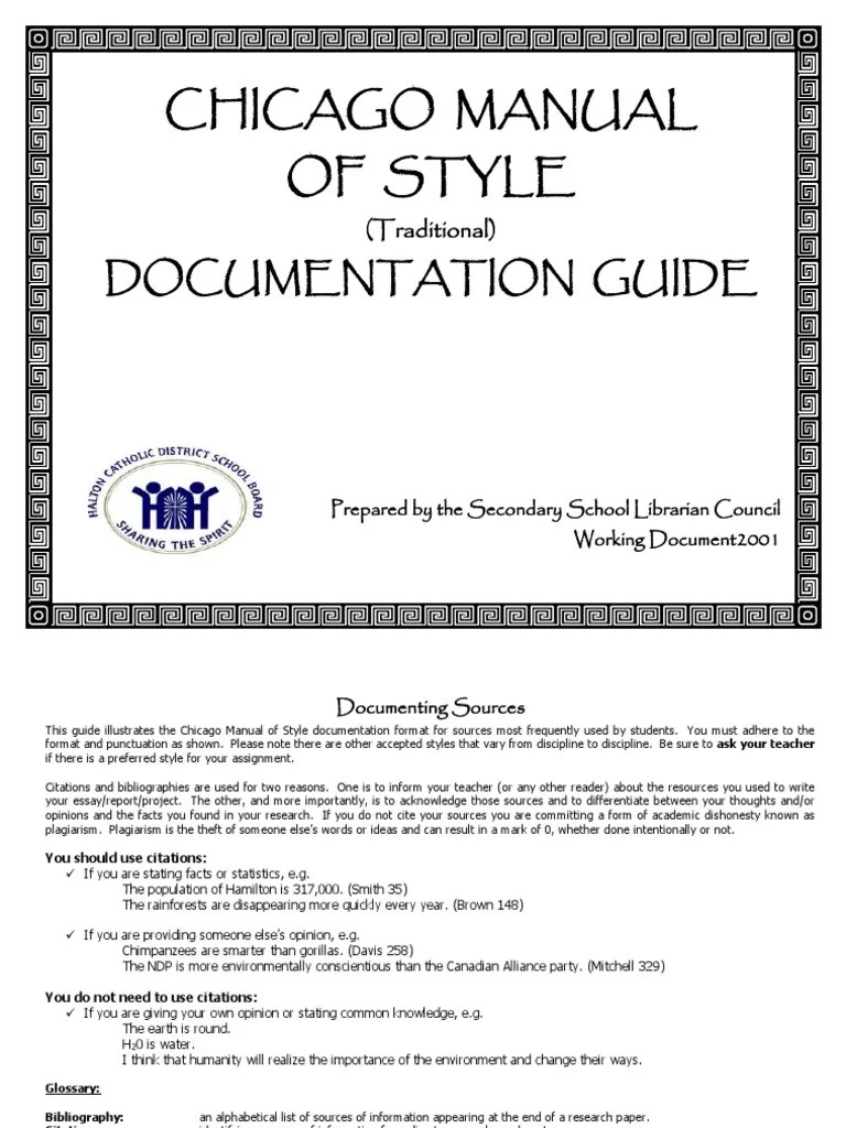 Chicago Manual Of Style-document Guide.pdf | Citation | Publishing