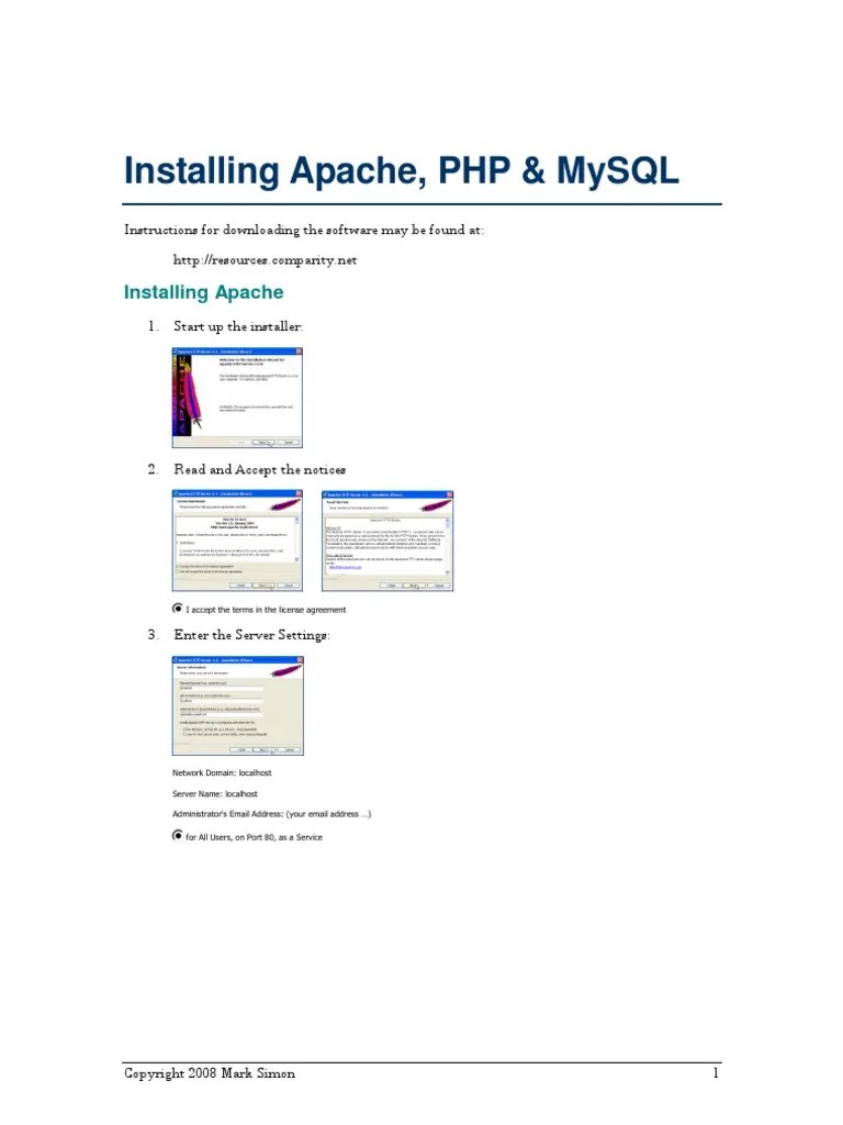 Installing Apache, PHP & Mysql | PDF | Php | Apache Http Server