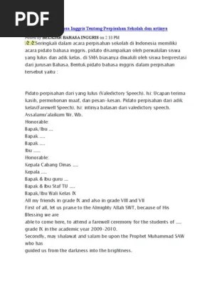 Berikut ini akan dijelaskan contoh teks pidato perpisahan sekolah yang dapat. Contoh Pidato Bahasa Inggris Tentang Perpisahan Sekolah Dan Artinya Pdf Religion And Belief