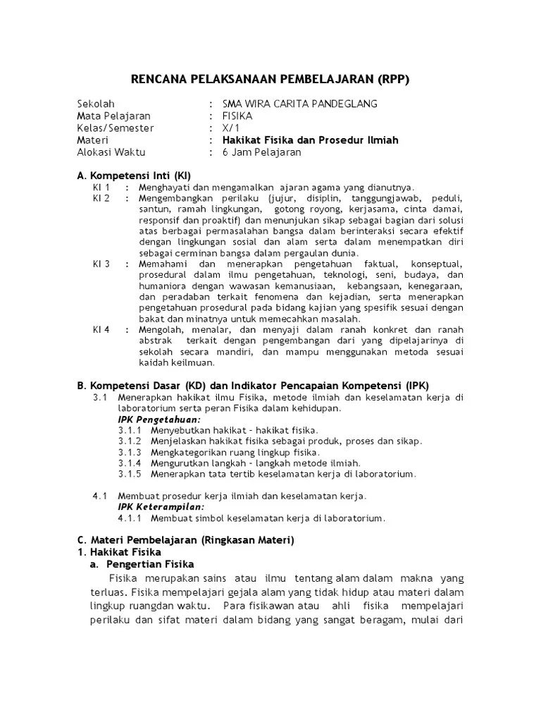 Kd 3 1 Rpp Hakikat Fisika Dan Prosedur Ilmiah Tuliskan 3 hal yang tidak boleh dilakukan saat melakukan percobaan di Laboratorium.