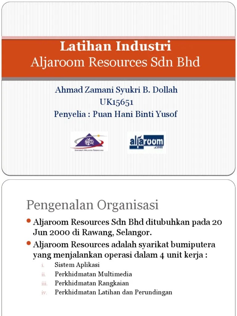 Syukur ke hadrat allah swt kerana dengan limpah kurnianya dapat saya tamatkan latihan industri ini dengan sempurna. Presentation Latihan Industri