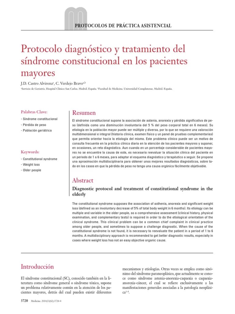 Protocolo Y Diagnostico Del Sindrome Constitucionak PDF | PDF ...