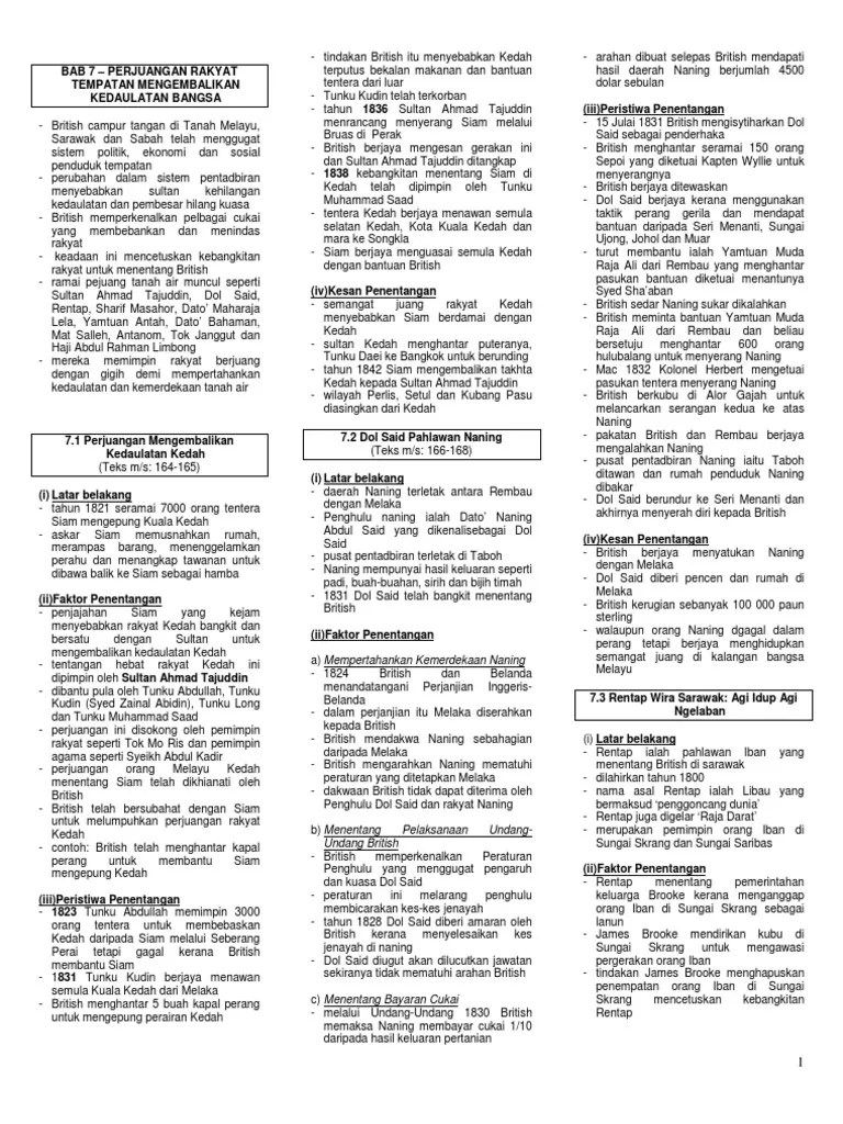 Membina kesejahteraan negara ( bahagian 1 ). Sejarah Tingkatan 2 Bab 7