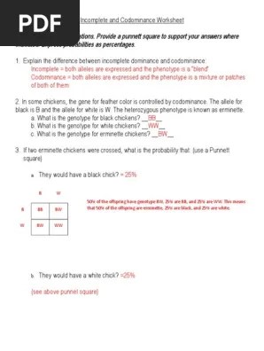 Cross two pink four o'clock flowers (incomplete dominance). Incomplete And Codominance Worksheet Answers Pdf Dominance Genetics Genotype