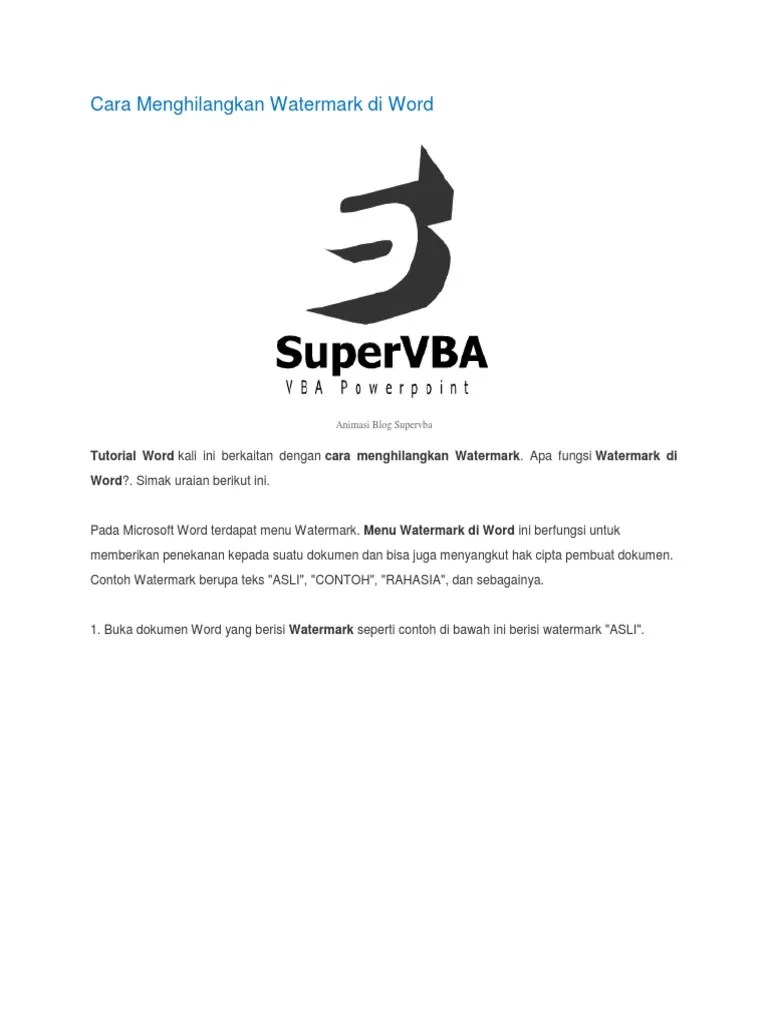 Howstuffworks.com contributors a header is the heading at the top of the page where you. Cara Menghilangkan Watermark Di Word
