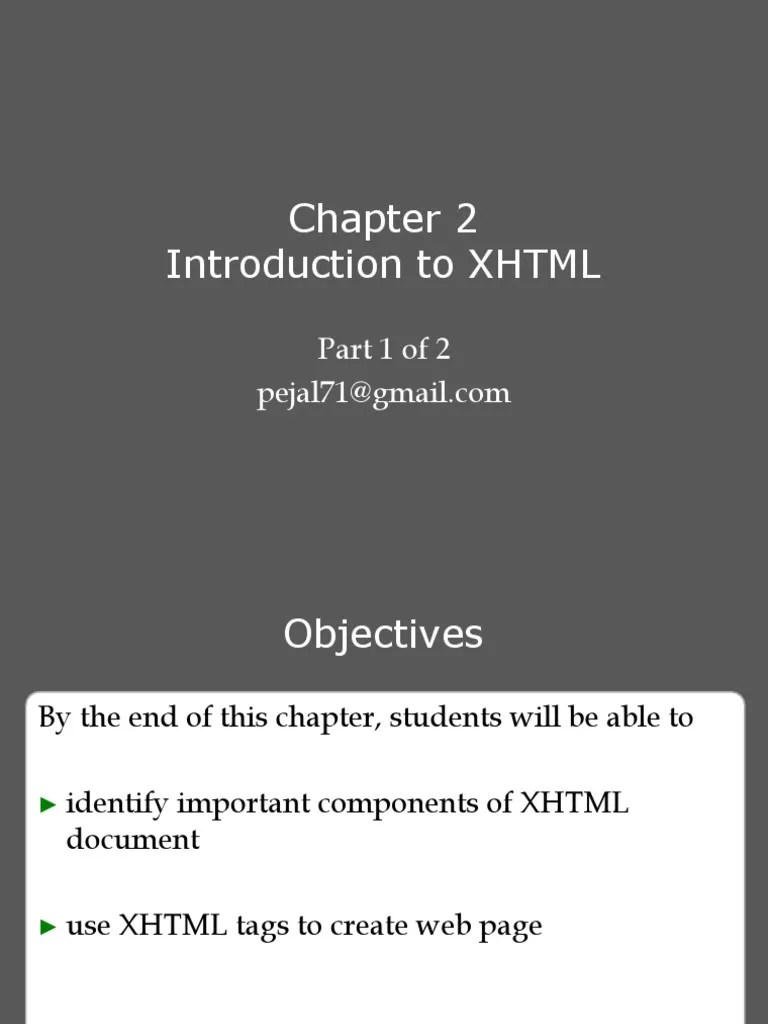 Introduction To XHTML Basics | PDF | Xhtml | Html