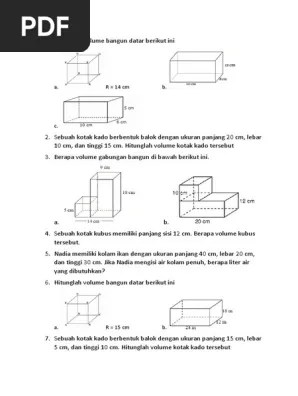 Bangun ruang merupakan topik yang sering . Hitunglah Volume Bangun Datar Berikut Ini Pdf
