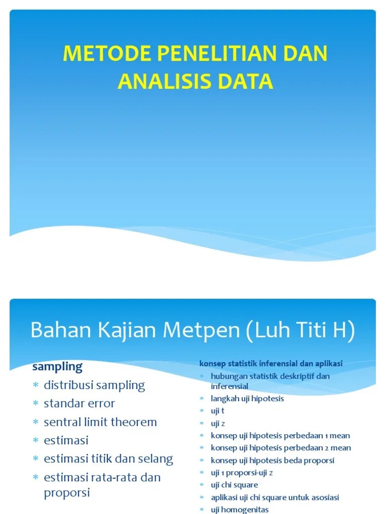 Metode Penelitian Dan Analisis Data | PDF