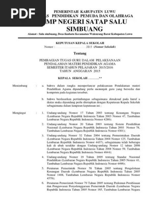 Download file format.doc atau.docx microsoft word dan format . Contoh Sk Pbm Pendalaman Materi Pendidikan Agama 12 Pdf