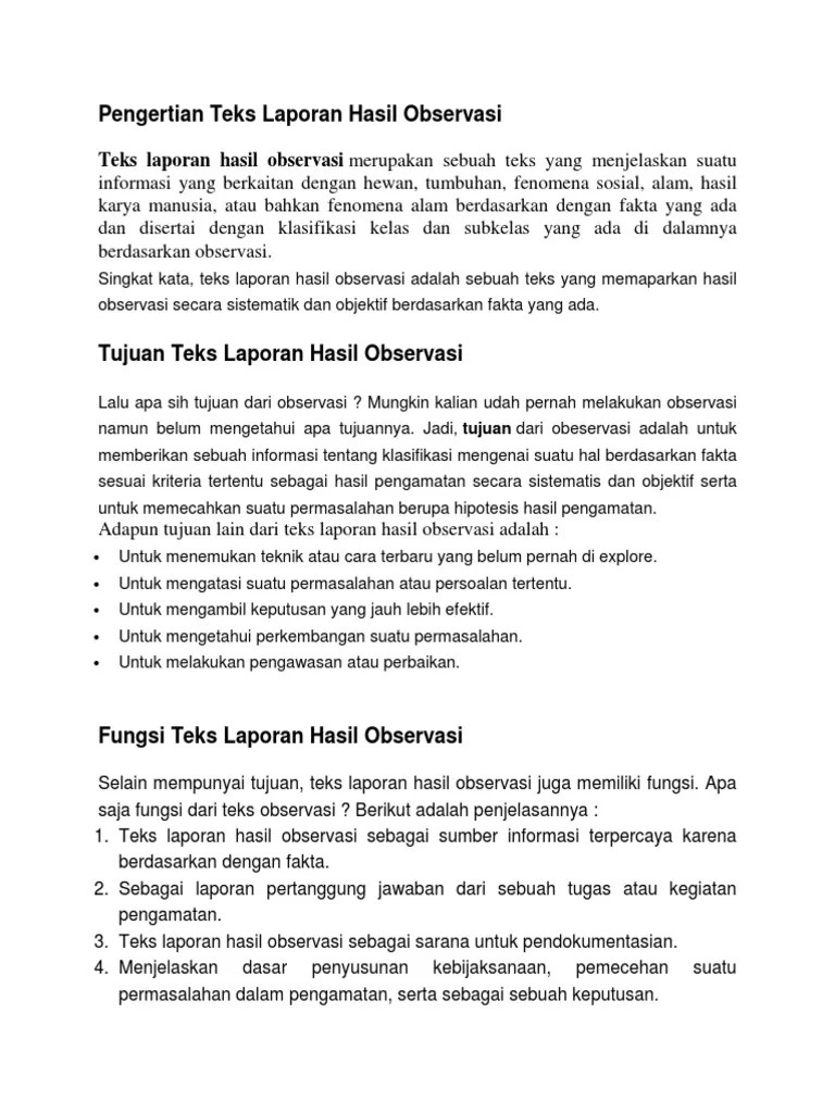 Contoh Teks Laporan Hasil Observasi Tentang Fenomena Sosial 