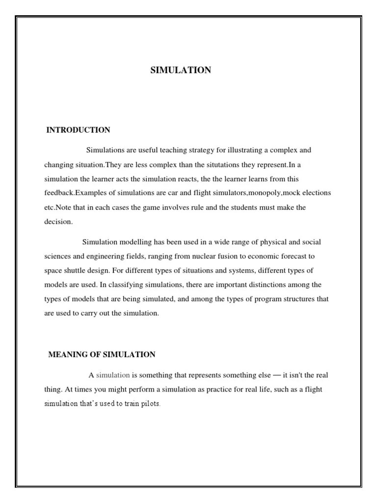 Steps Of Simulation | PDF | Simulation | Nursing