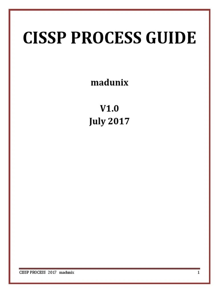 Cissp Process Guide | PDF | Threat (Computer) | Vulnerability (Computing)