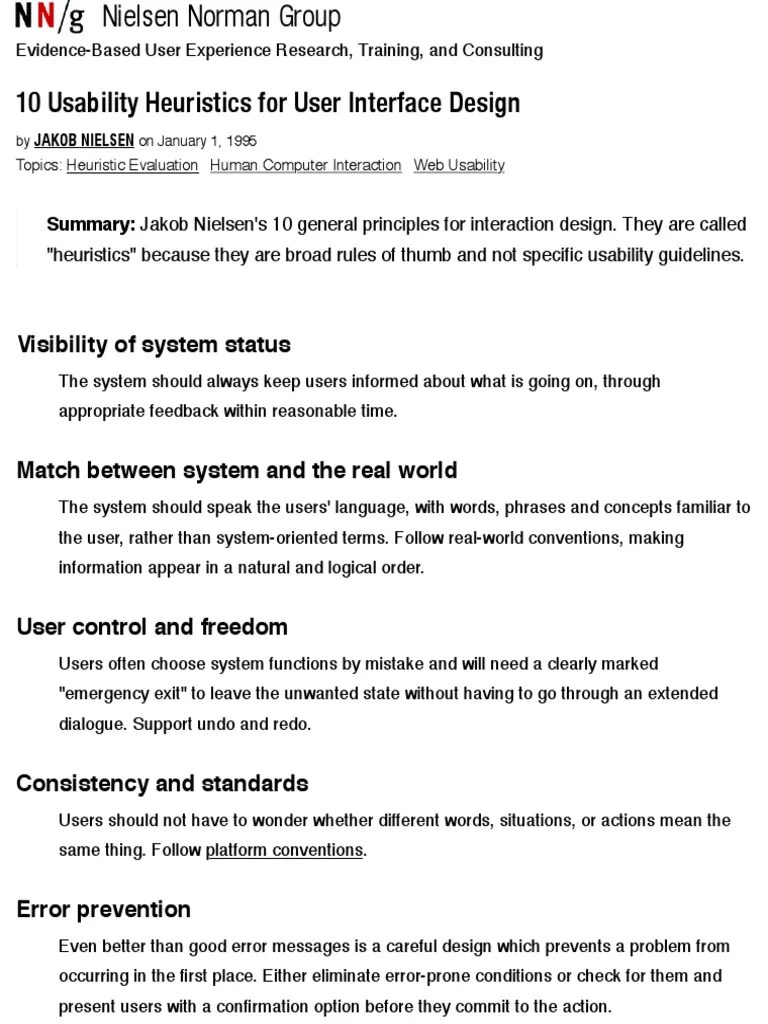 10 Heuristics For User Interface Design: Article By Jakob Nielsen ...