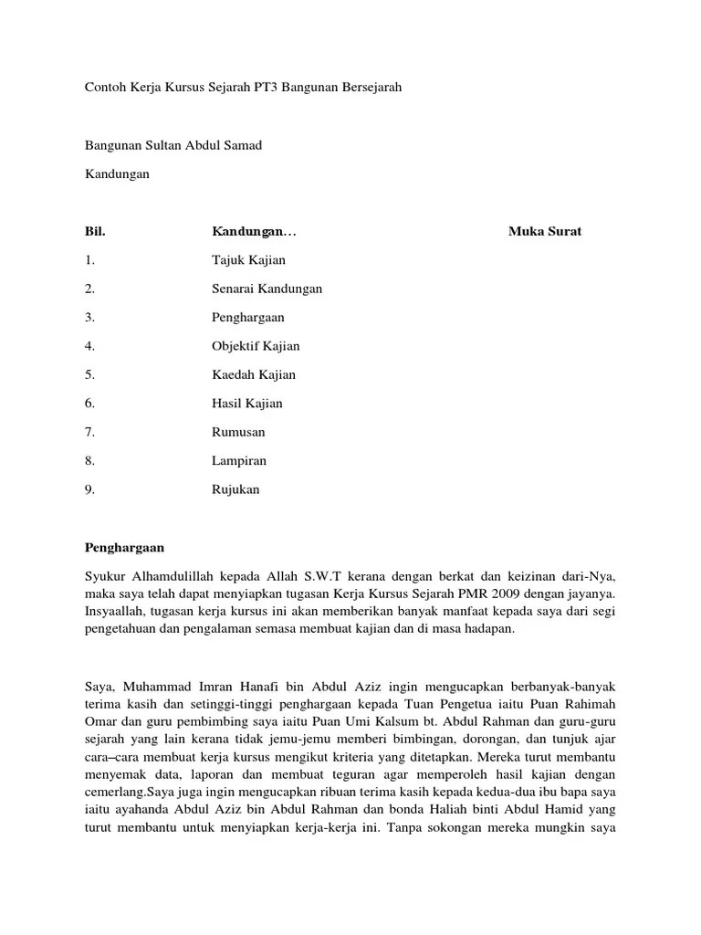Kajian kesan pendidikan vernakular barat punca masalah perpaduan di malaysia disebabkan ramai yang . Contoh Kerja Kursus Sejarah Pt3 Bangunan Bersejarah Pdf
