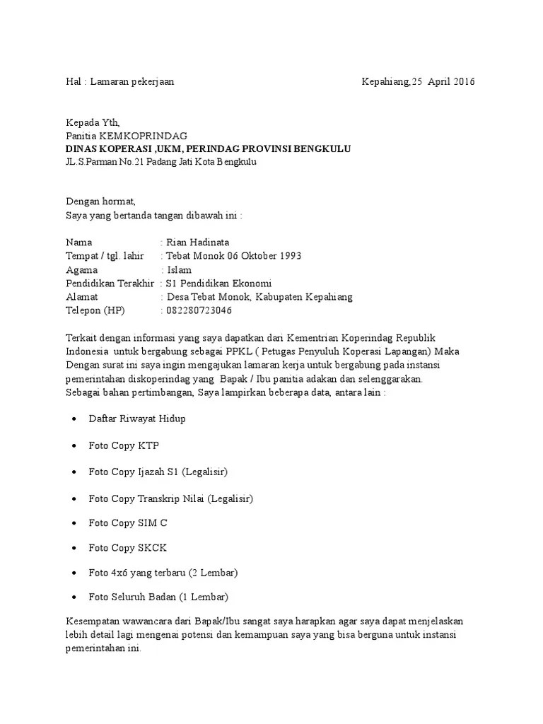 Ketika ingin membuat surat lamaran secara manual yakni tulis tangan maka kamu perlu memperhatikan kertas yang akan digunakan. Surat Lamaran Diskoperindag