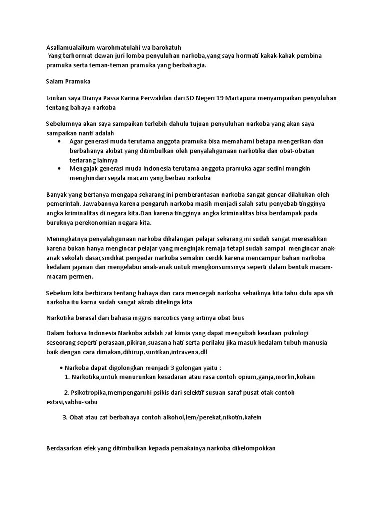 Naskah Penyuluhan Narkoba | PDF