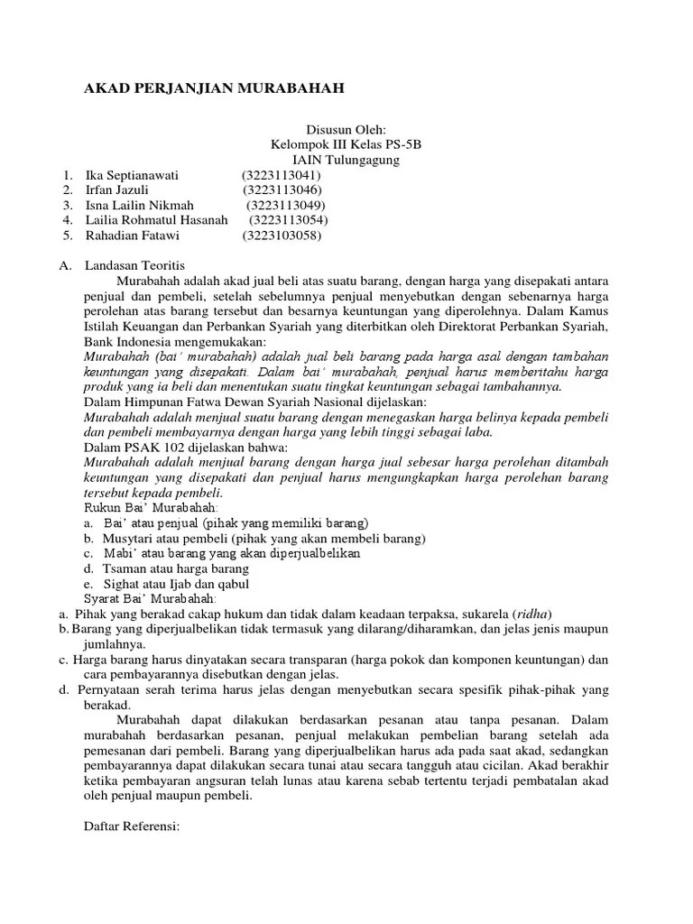 Akad Perjanjian Murabahah | PDF