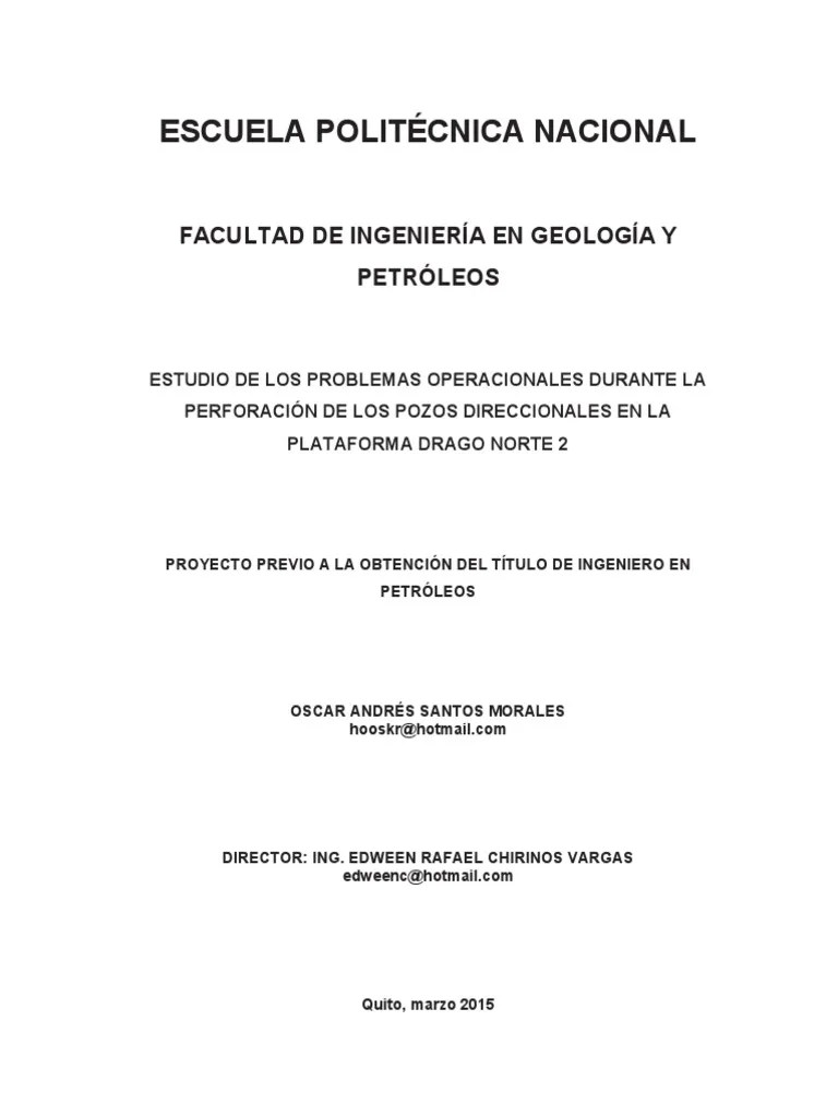 Problemas Operacionales Durante La Perforacion De Pozos Horizontales PDF | PDF