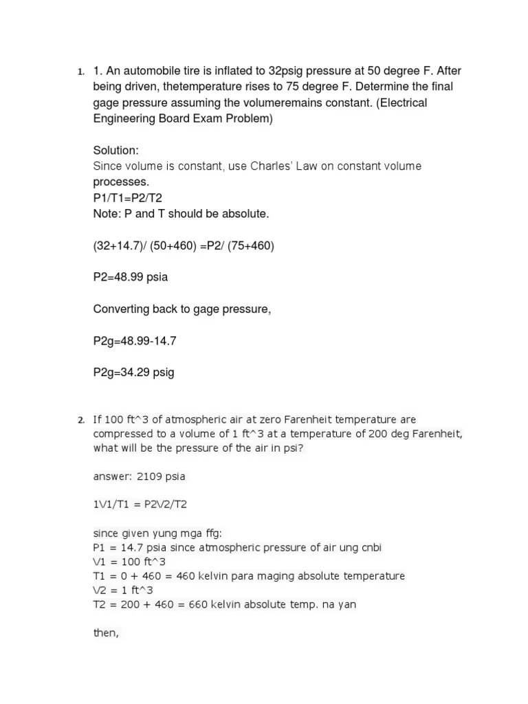 Thermodynamics Chapter 3 Solution Sta Maria PDF | PDF | Balloon | Gases