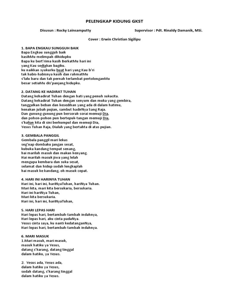 Syair Pelengkap Kidung GKST | PDF