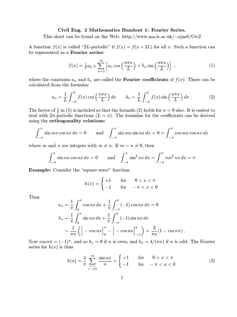 Higher Mathematics Part 3 Pdf Fourier Series Fourier Transform - Nature Wallpapers - Gorgeous Desktop Collection