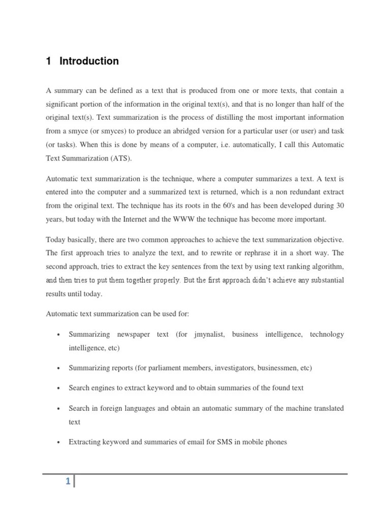 Text Summerization | PDF | Areas Of Computer Science | Computing