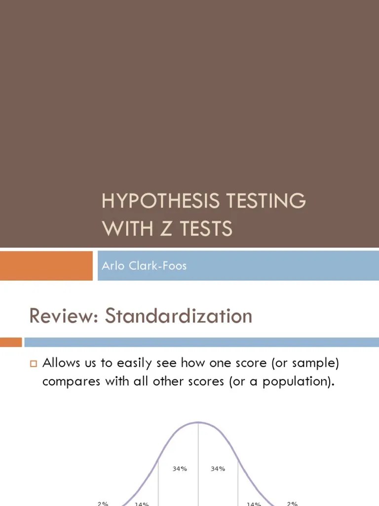 Hypothesis Testing With Z Tests | PDF | Statistical Hypothesis Testing | Null Hypothesis