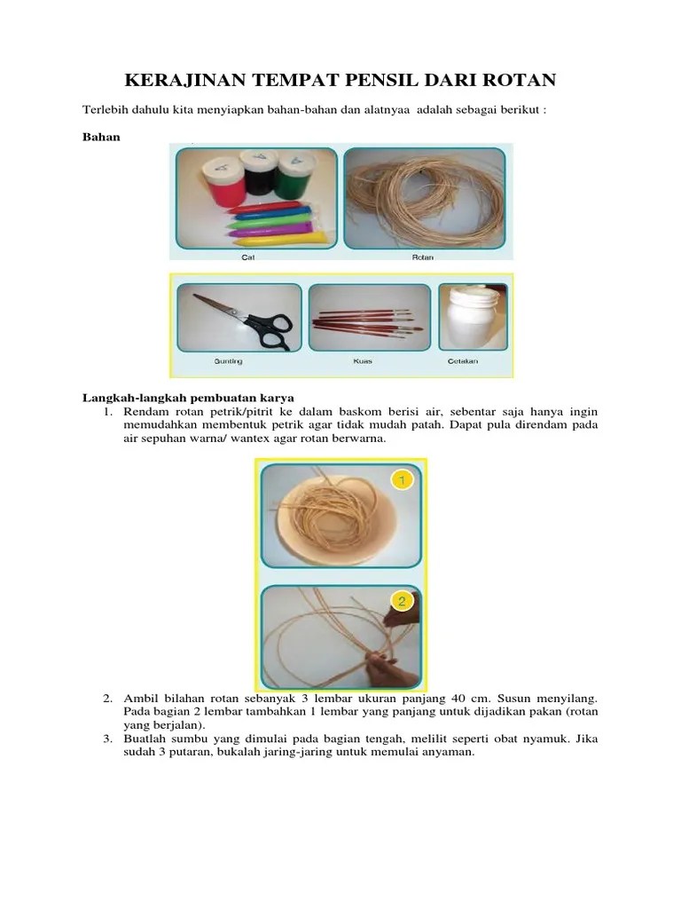 Kerajinan Tempat Pensil Dari Rotan | PDF