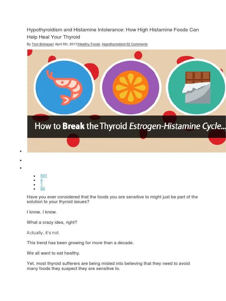 Hypothyroidism And Histamine Intolerance | PDF | Estrogen | Estradiol