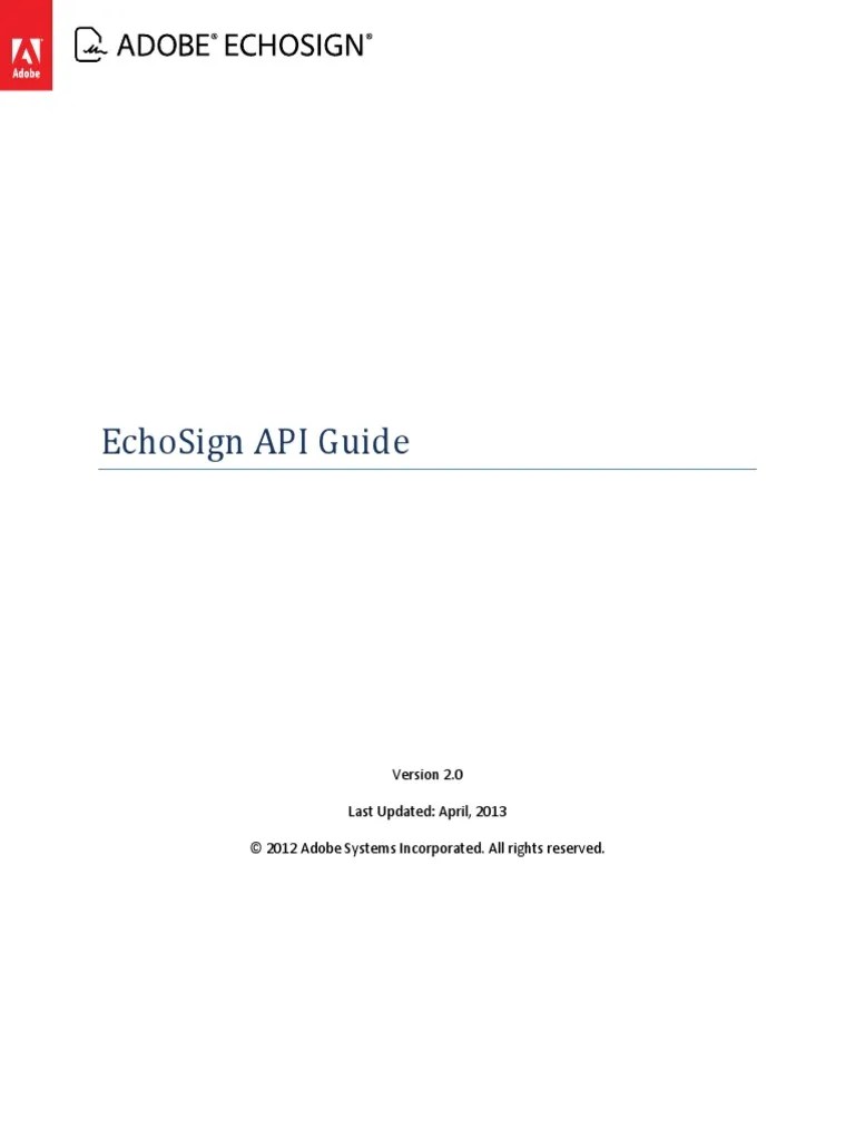 EchoSign API Guide | PDF | Application Programming Interface | Comma ...