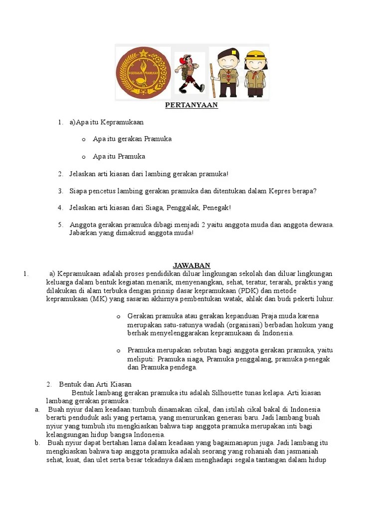 Soal Teks Beserta Logo Pramuka