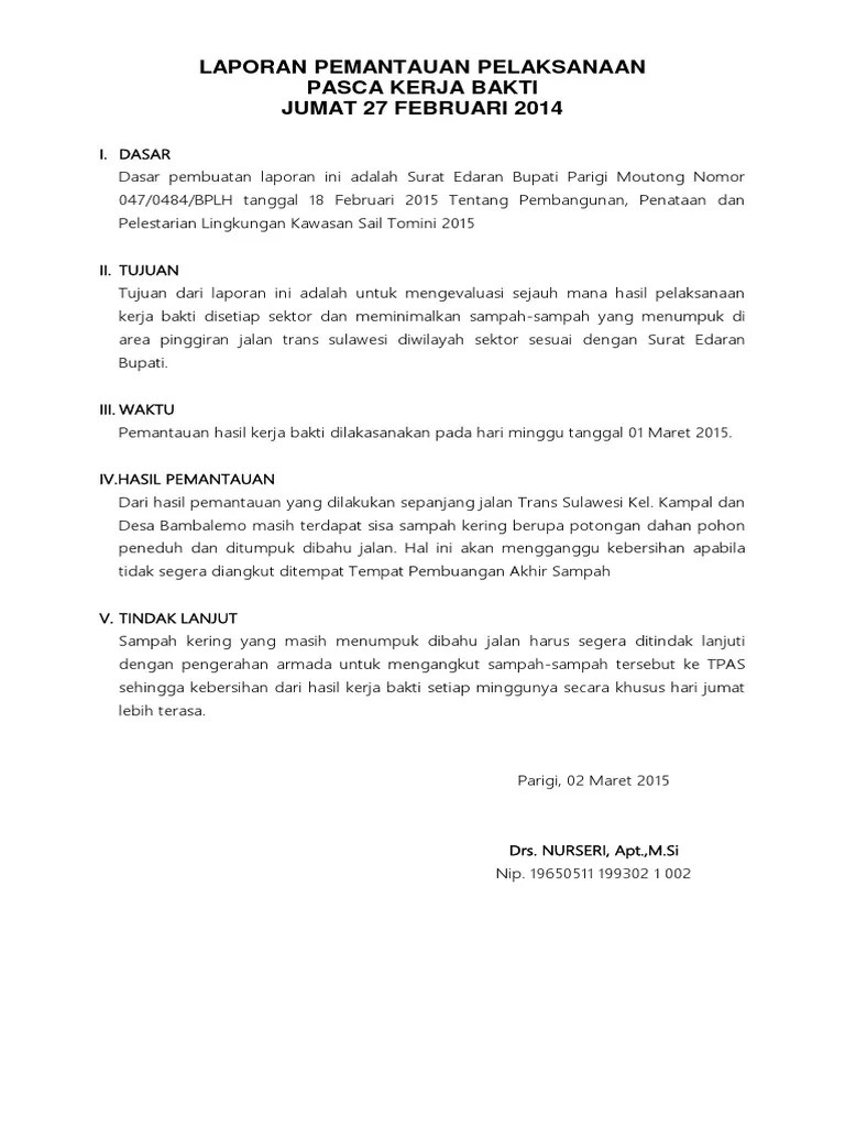 Laporan Kegiatan Kerja Bakti Pdf 