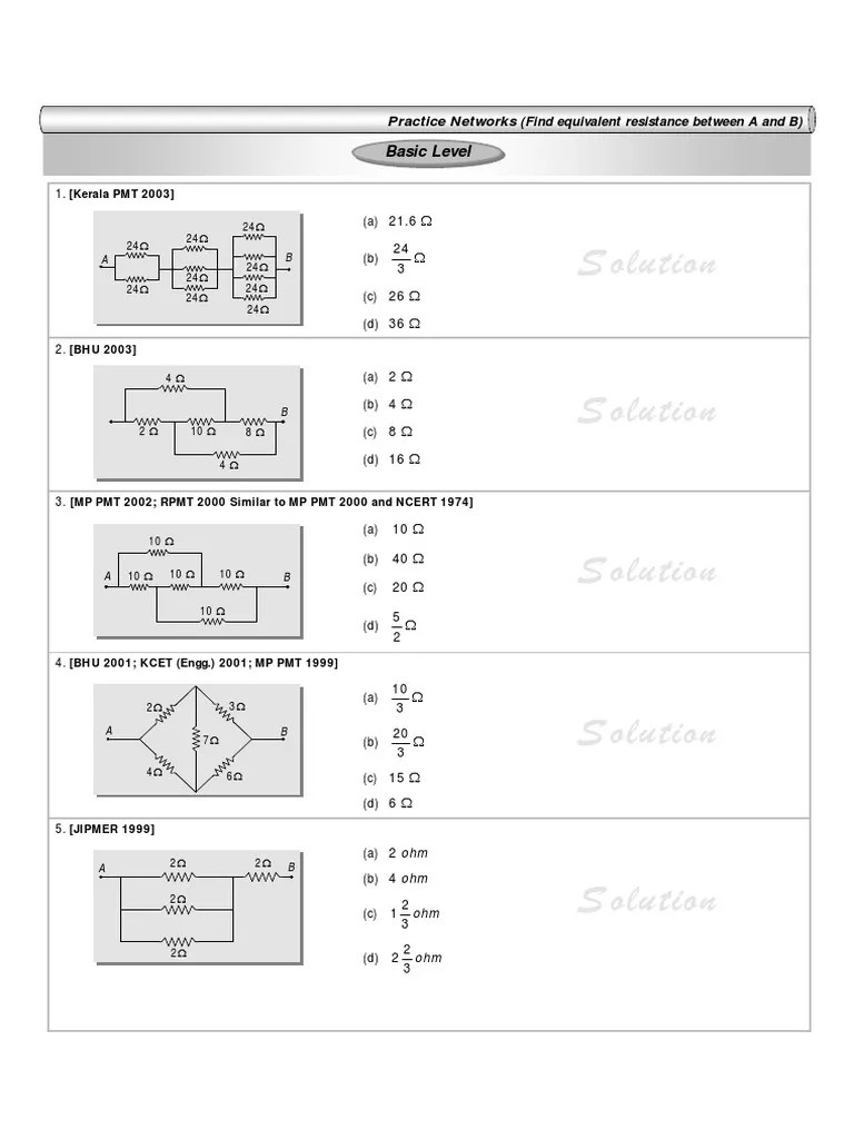Resistor Network Problems | PDF | Electronic Engineering | Electrical ...