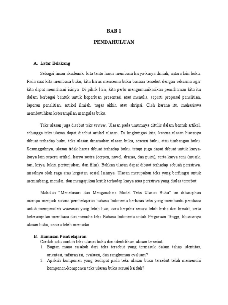 Pengertian teks eksposisi menurut kbbi dan contoh paragraf struktur teks eksposisi. Struktur Teks Ulasan Pdf