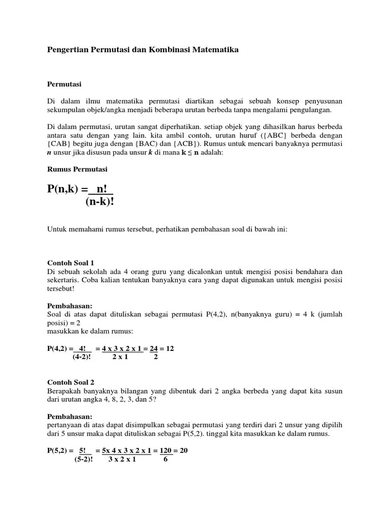 Pelajaran Soal Rumus Permutasi Wardaya College Postingan ini membahas contoh soal permutasi beberapa unsur sama dan pembahasannya.